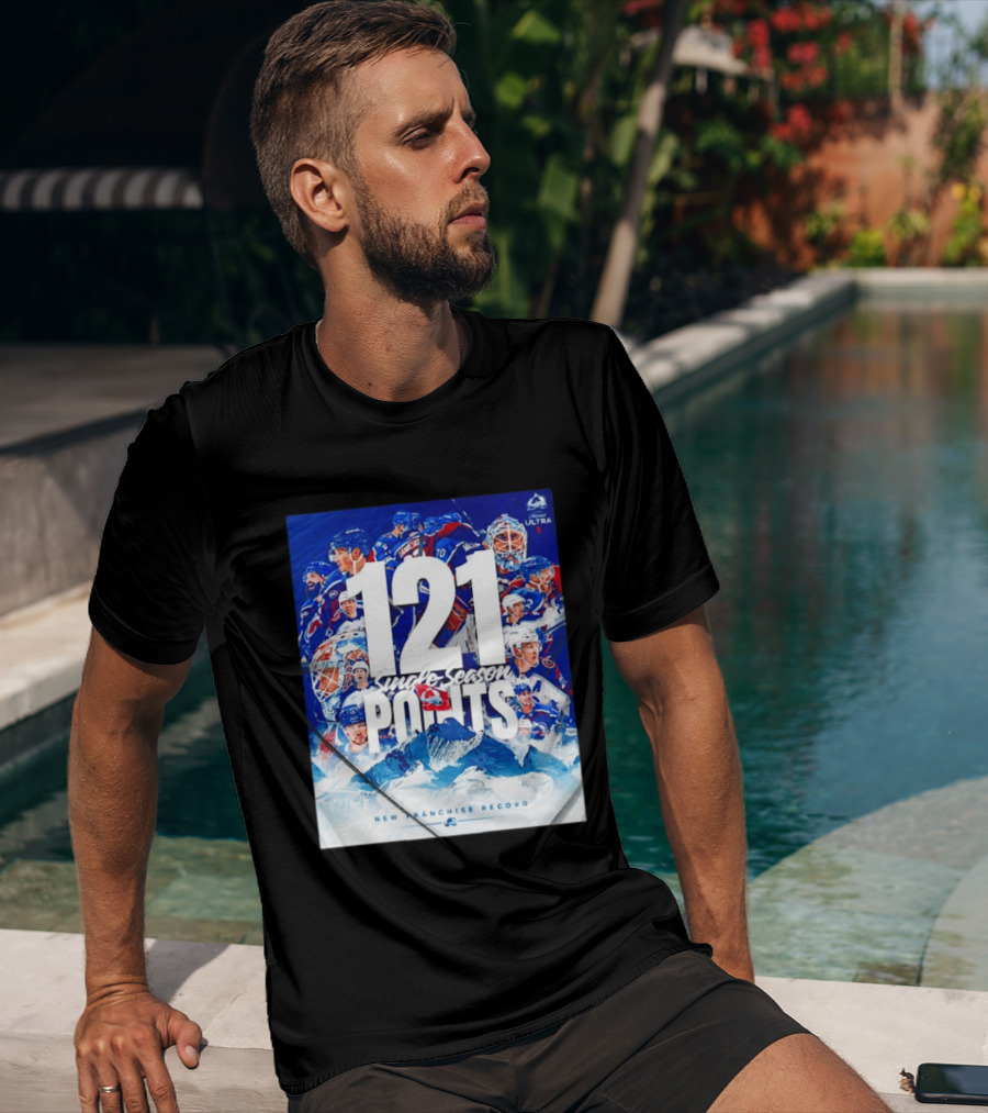 Colorado Avalanche 121 Single Season Points New Franchise Record T-Shirt