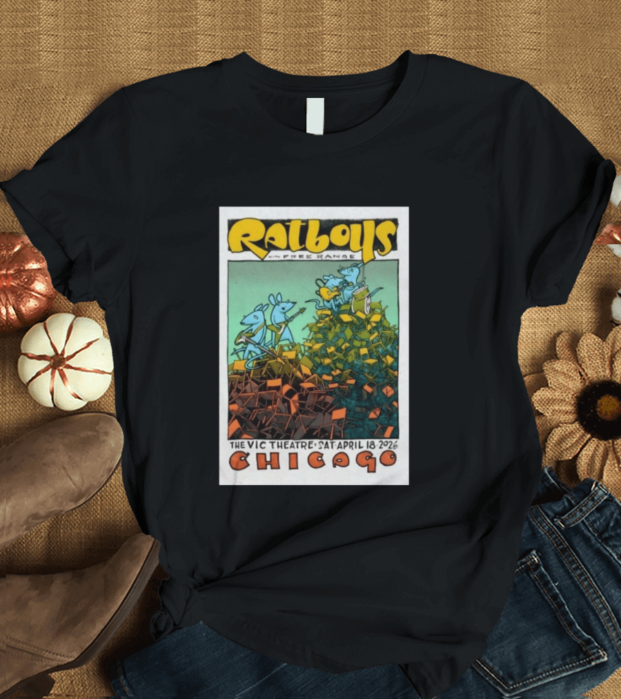 Ratboys Free Range April 18 2026 Vic Theatre Chicago Concert T-Shirt