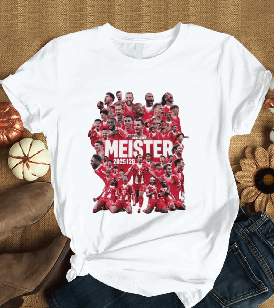 Bayern Deutscher Meister 2025 2026 Players Celebration T-Shirt