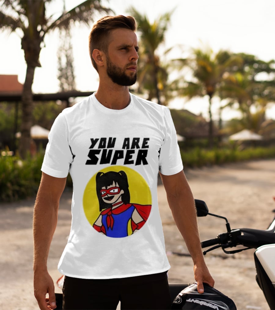 You Are Super Hero Girl With Red Cape And Mask T-Shirt