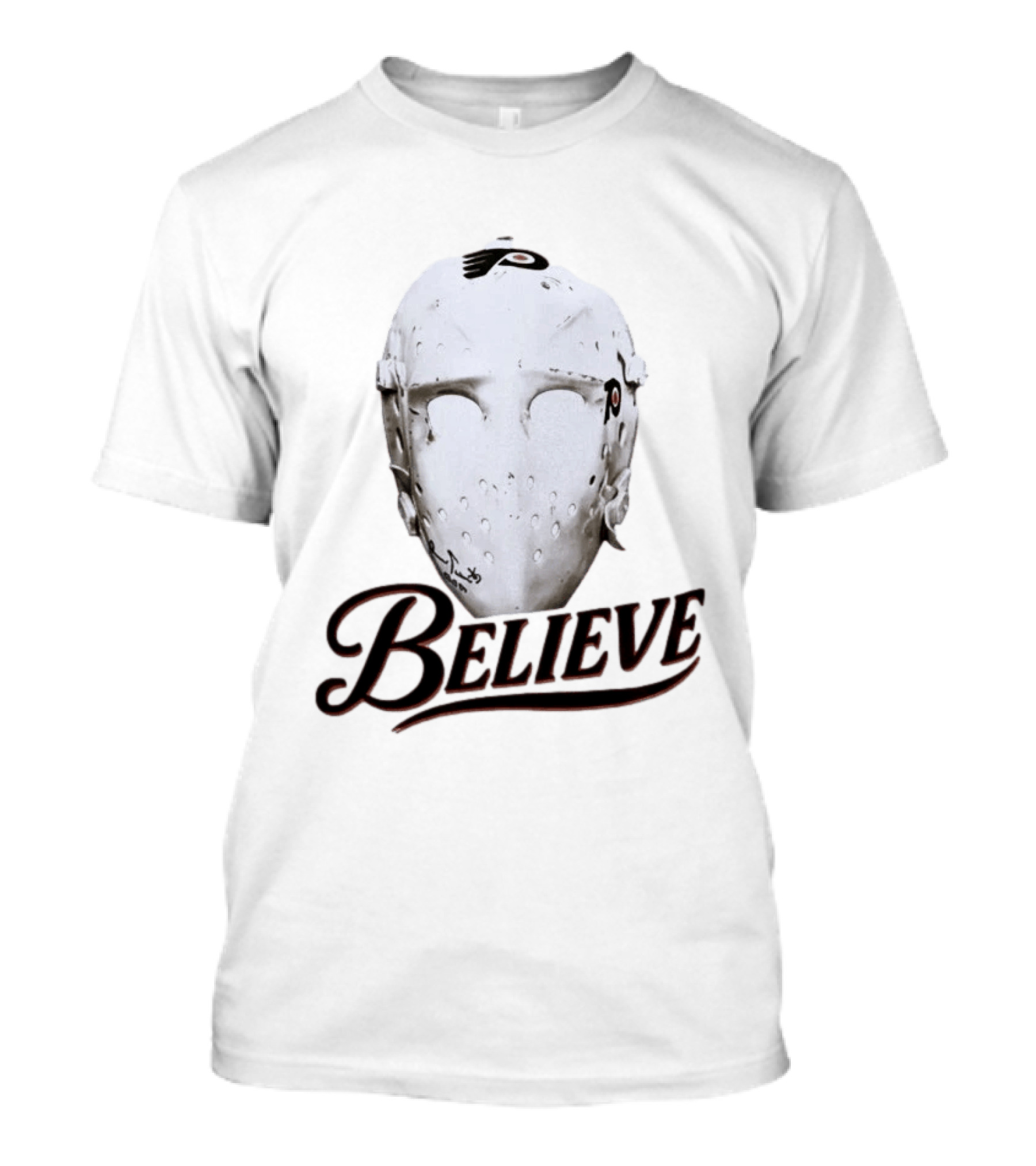 Philadelphia Flyers Believe Mask White T-Shirt