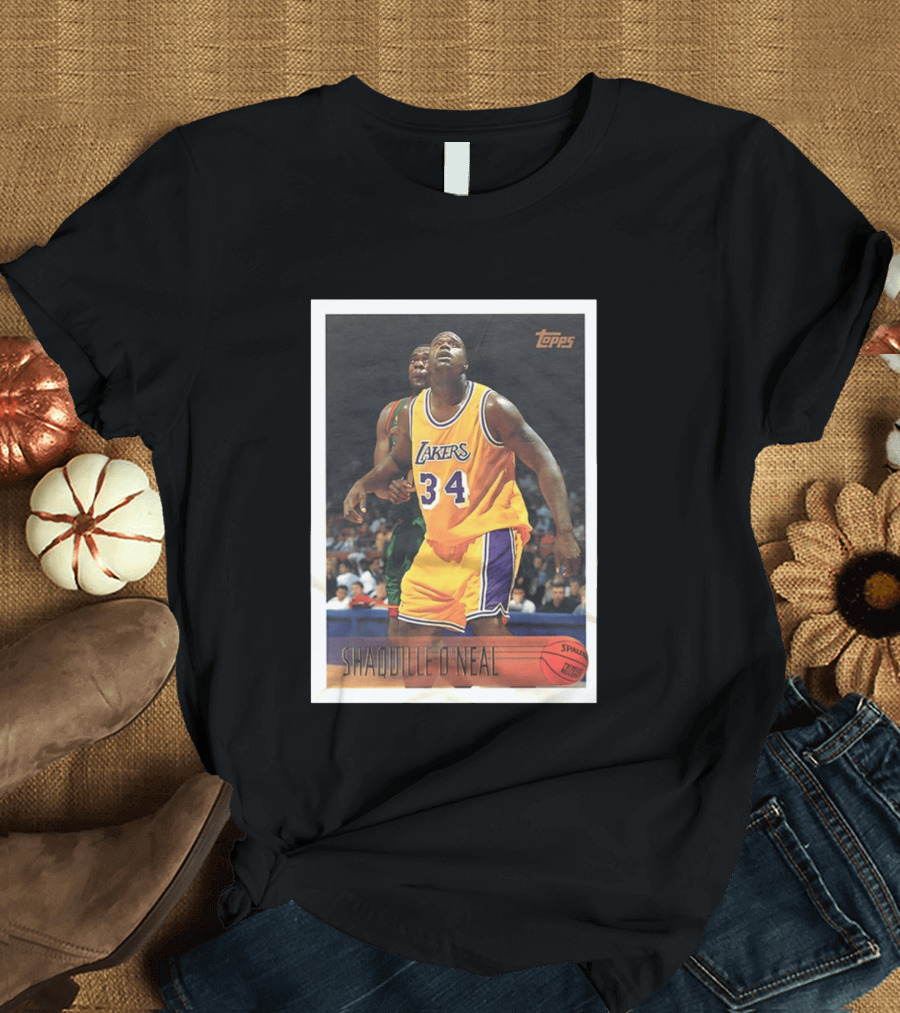 SHaQuille O'Neal Topps Lakers NBA Basketball Trading Card T-Shirt