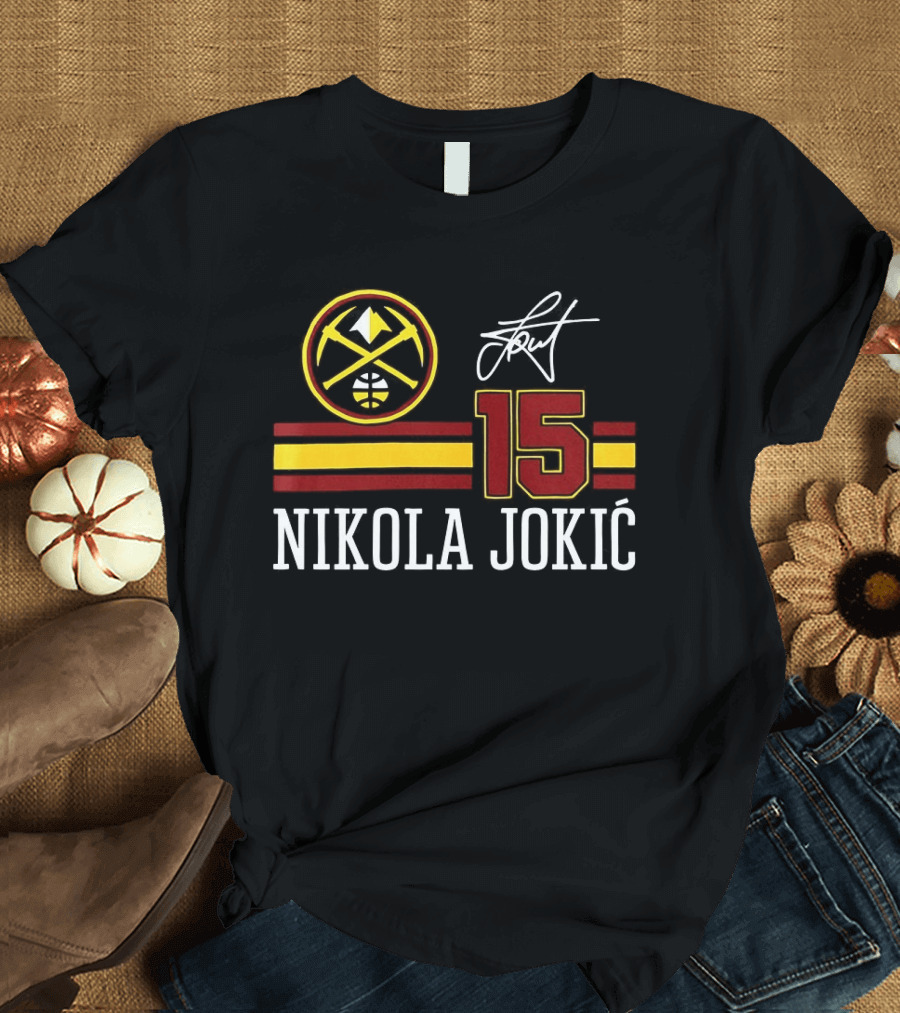 Nikola Jokić 15 Denver Nuggets NBA Signature T-Shirt