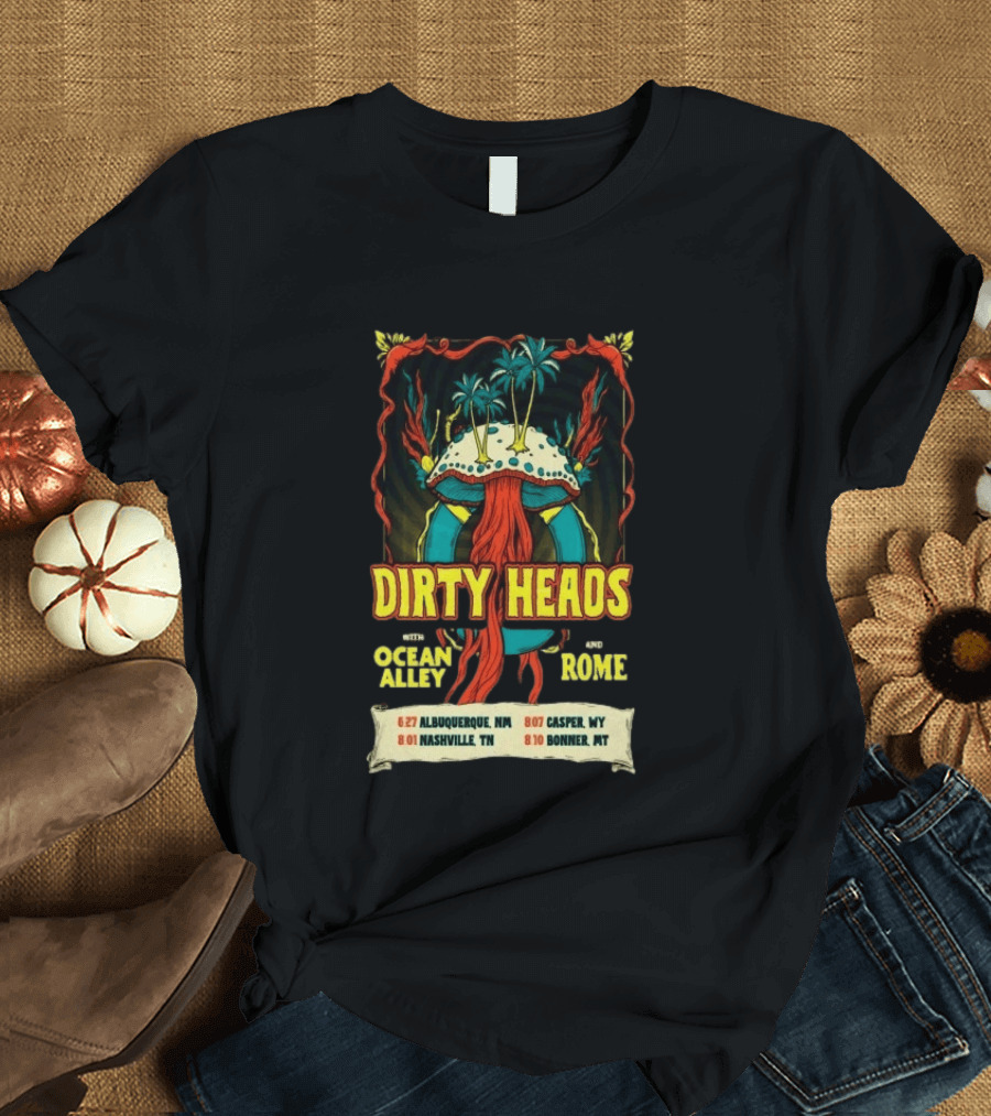 Dirty Heads Ocean Alley Rome Tour 2026 Albuquerque Nashville Casper Bonner T-Shirt