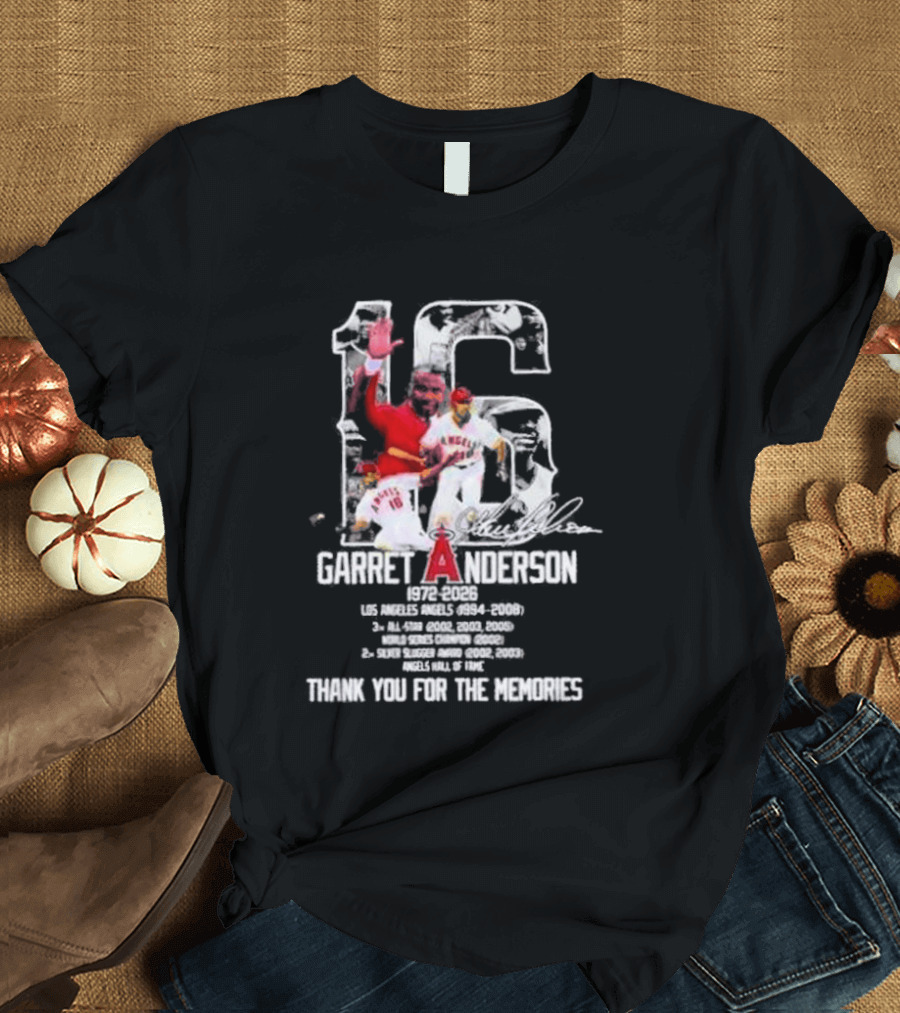 Garret Anderson 1972 2026 Los Angeles Angels Thank You For The Memories T-Shirt