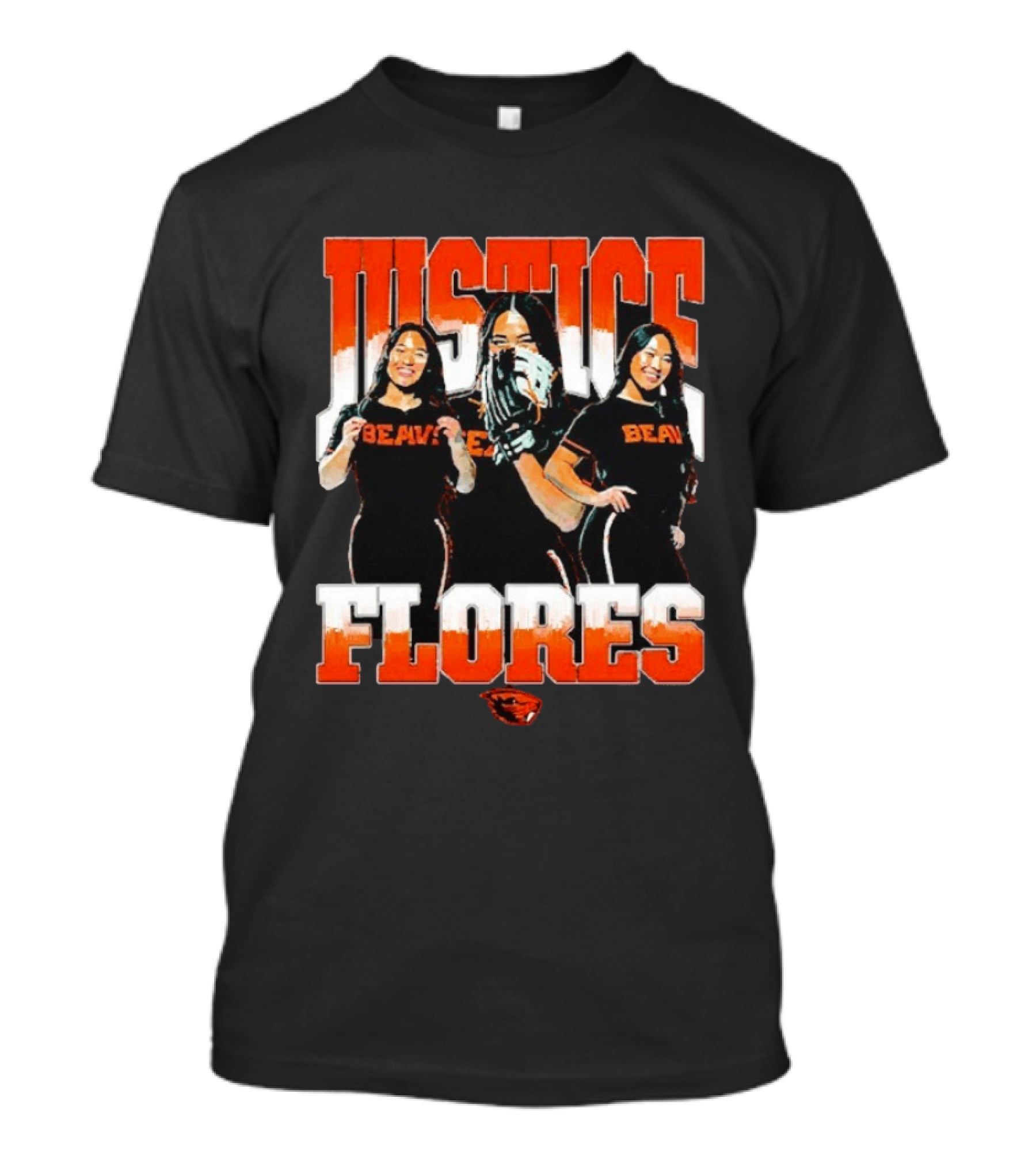Justice Flores Beavers NCAA Oregon State Softball Player Collage T-Shirt