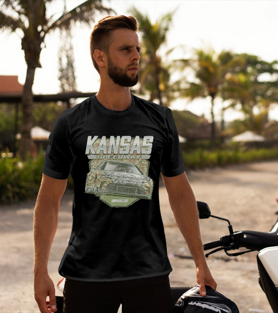 Kansas Speedway Camo Nascar Car Racing Americana T-Shirt