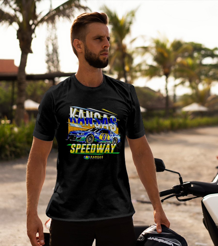 Kansas Speedway 01 Car Racing Wheatfield NASCAR T-Shirt