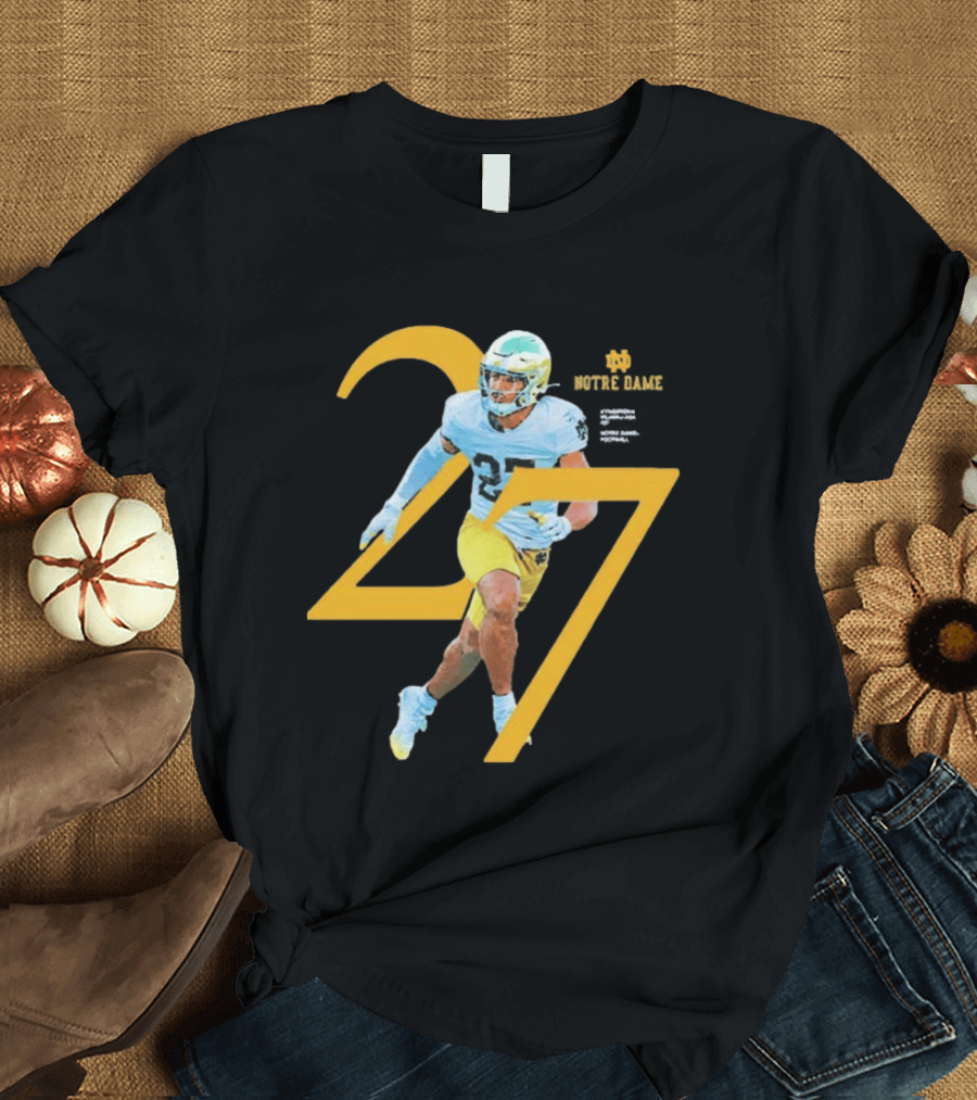 Kyngstonn Viliamu Asa 27 Notre Dame Fighting Irish Football Player T-Shirt