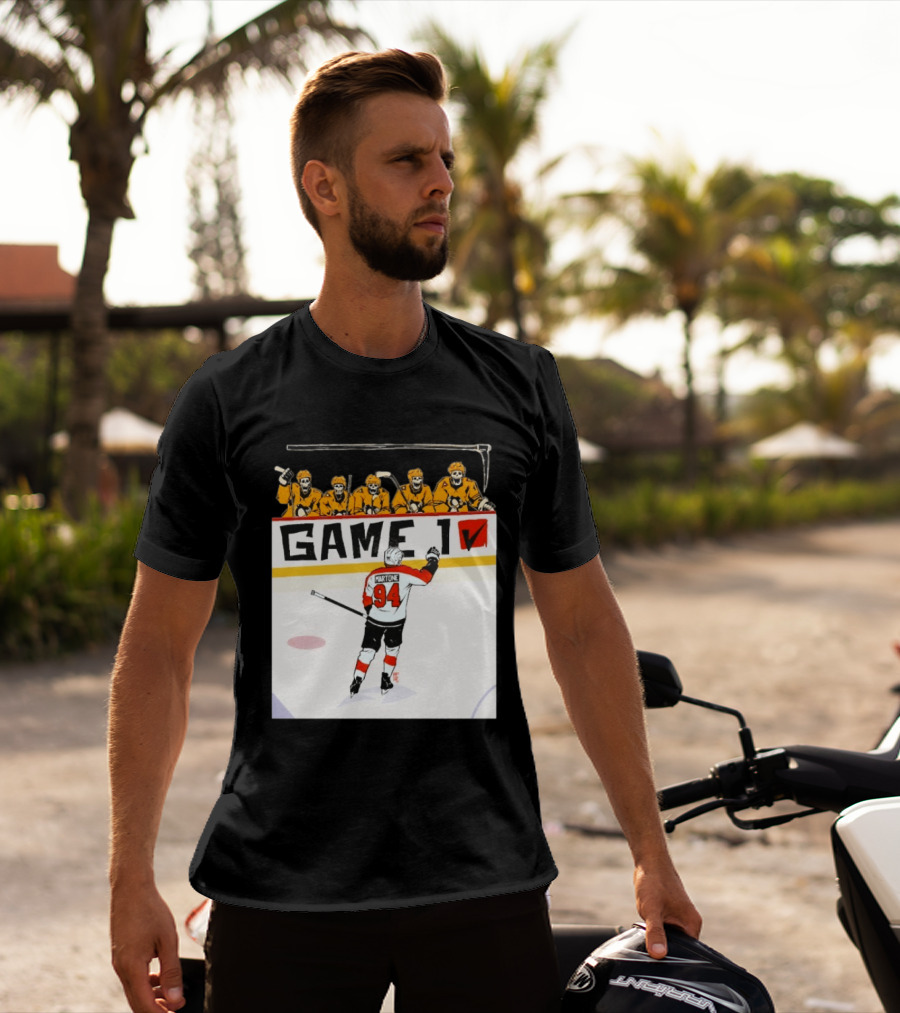 Philadelphia Flyers Porter Martone Celebrates Game 1 Win Over Pittsburgh Penguins T-Shirt