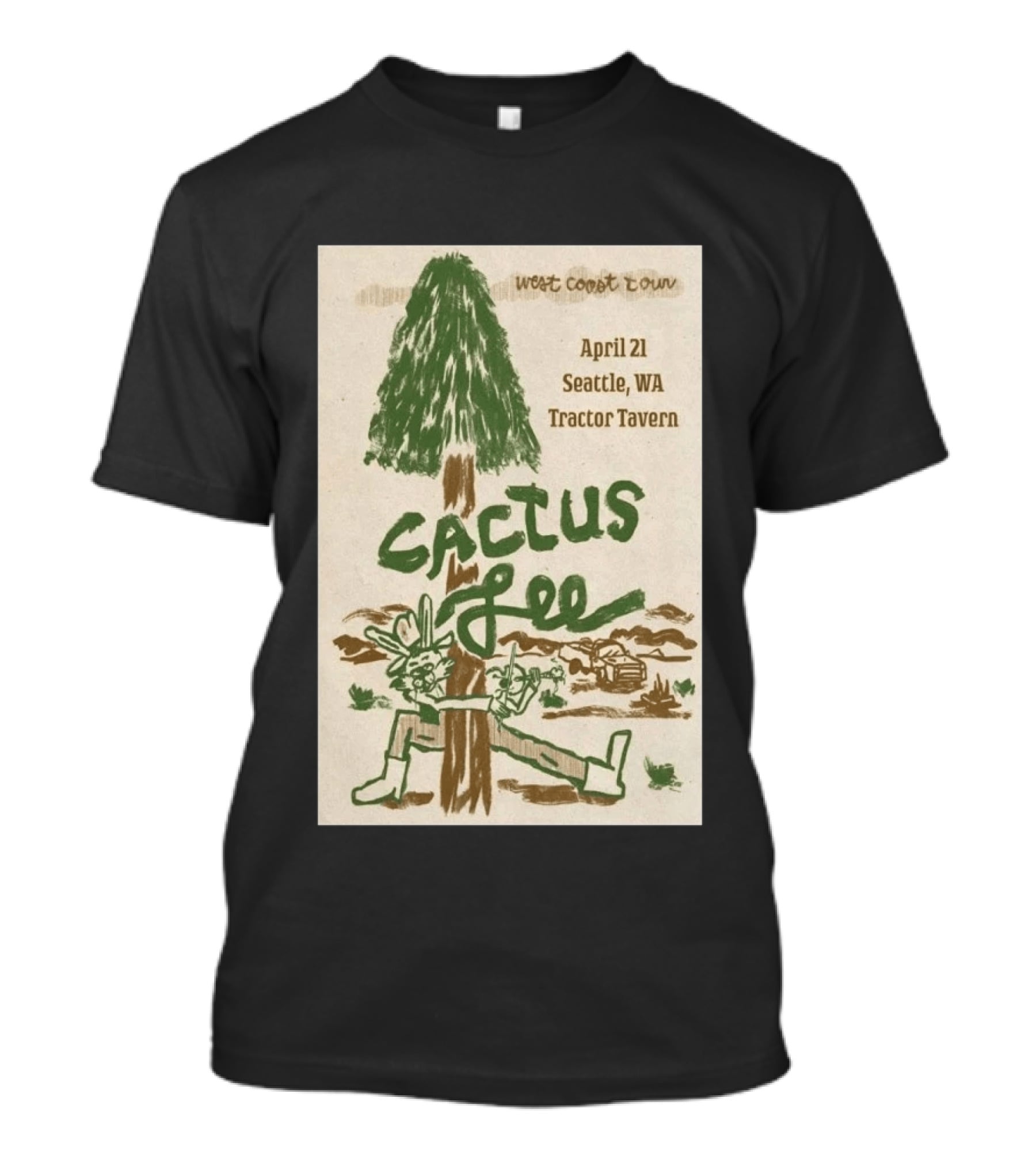 West Coast Tour Cactus Lee Seattle WA Tractor Tavern April 21 2026 T-Shirt