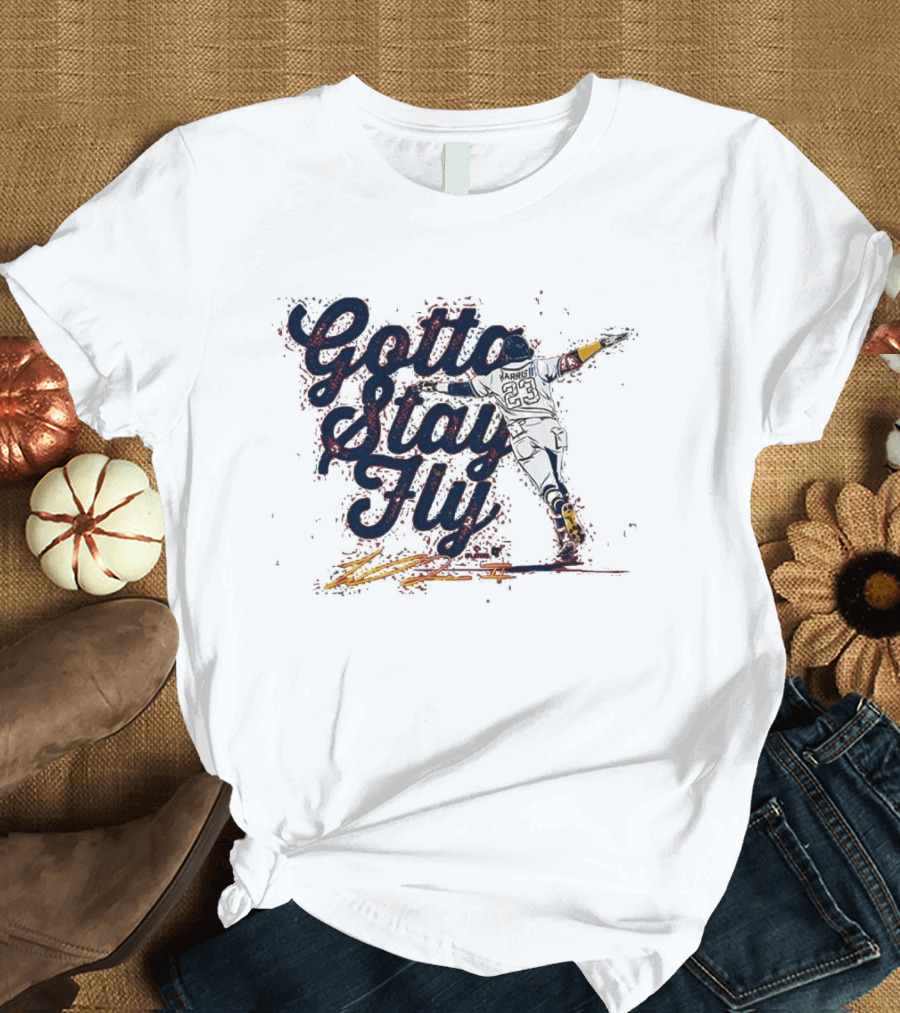 Gotta Stay Fly Michael Harris II Baseball Sliding Action T-Shirt