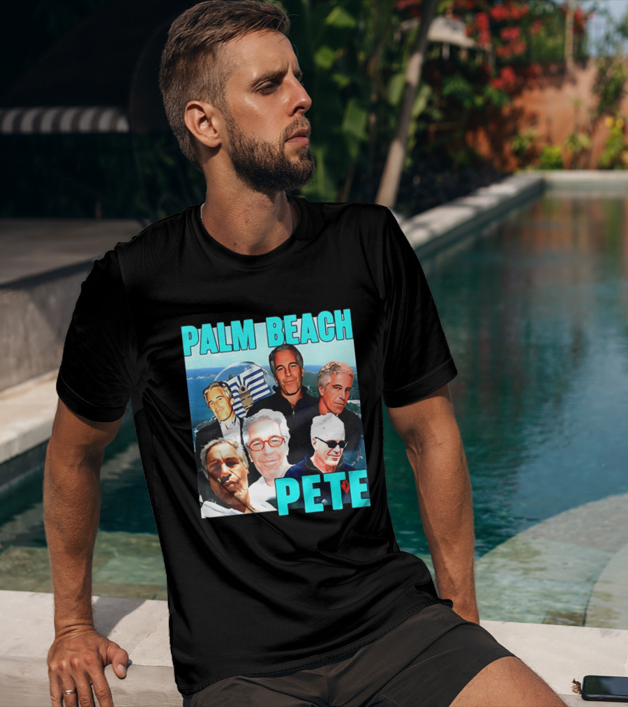 Palm Beach Pete Meme Jeffrey Epstein Faces Collage T-Shirt