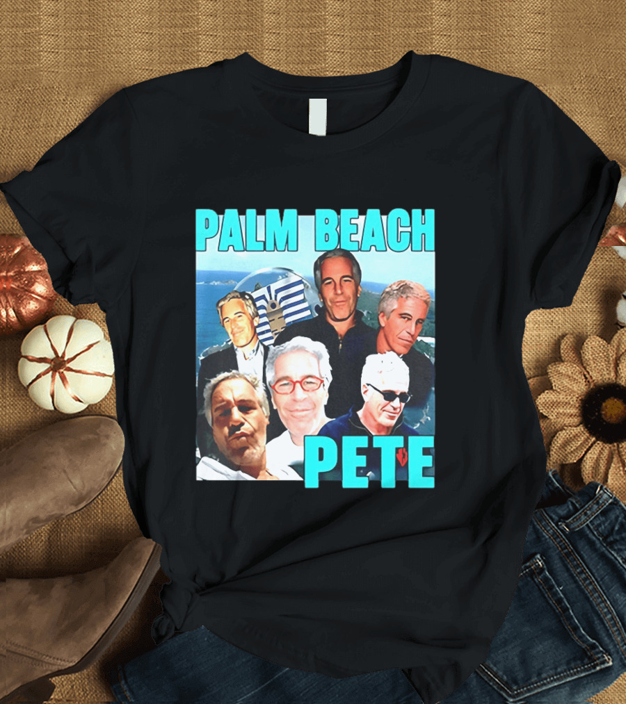 Palm Beach Pete Meme Jeffrey Epstein Faces Collage T-Shirt