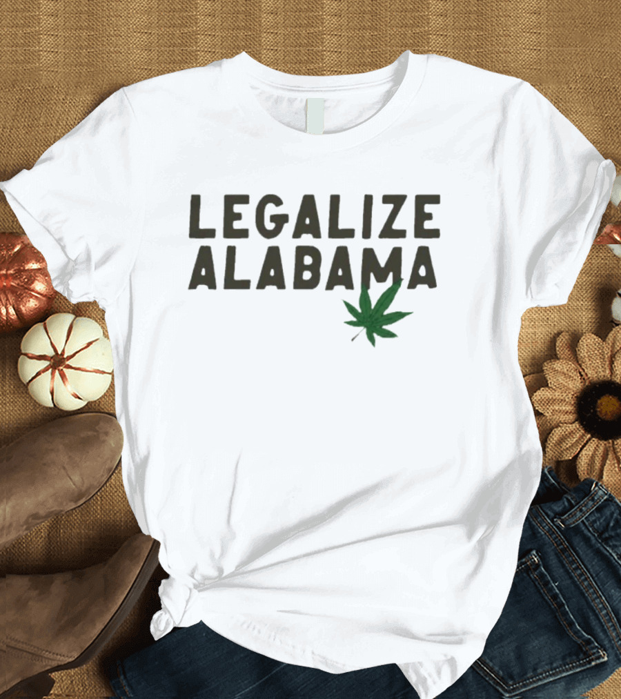 Legalize Alabama Cannabis Leaf Advocacy T-Shirt