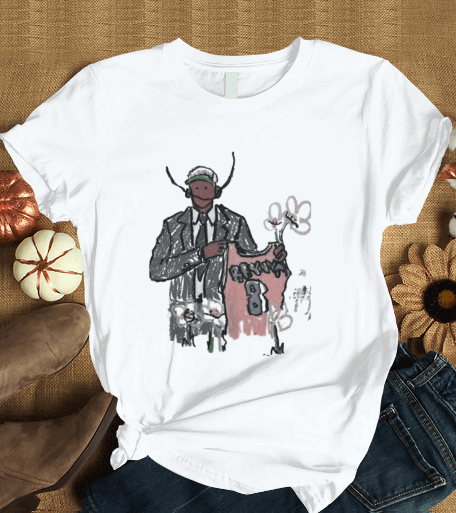 Legend Kobe Bryant Doodles Basketball Icon Art Bulls Flower NBA Black Mamba T-Shirt