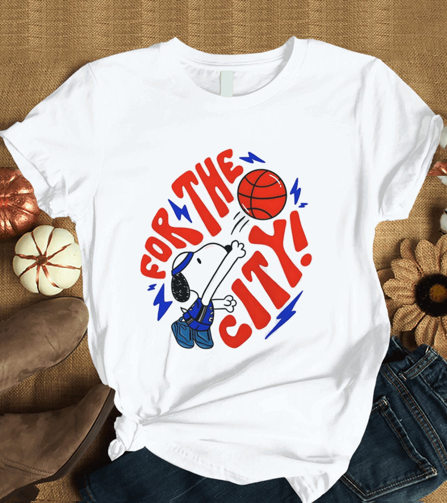 Snoopy For The City Oklahoma City Thunder NBA Basketball T-Shirt