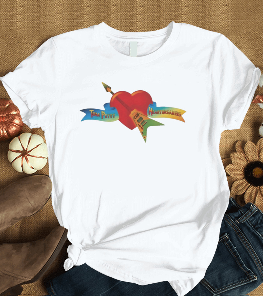 Tom Petty Heartbreakers Heart With Guitar T-Shirt