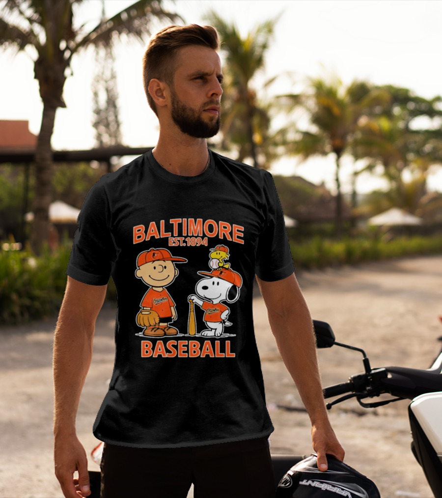 Baltimore Est. 1894 Baseball Snoopy Woodstock Charlie Brown T-Shirt