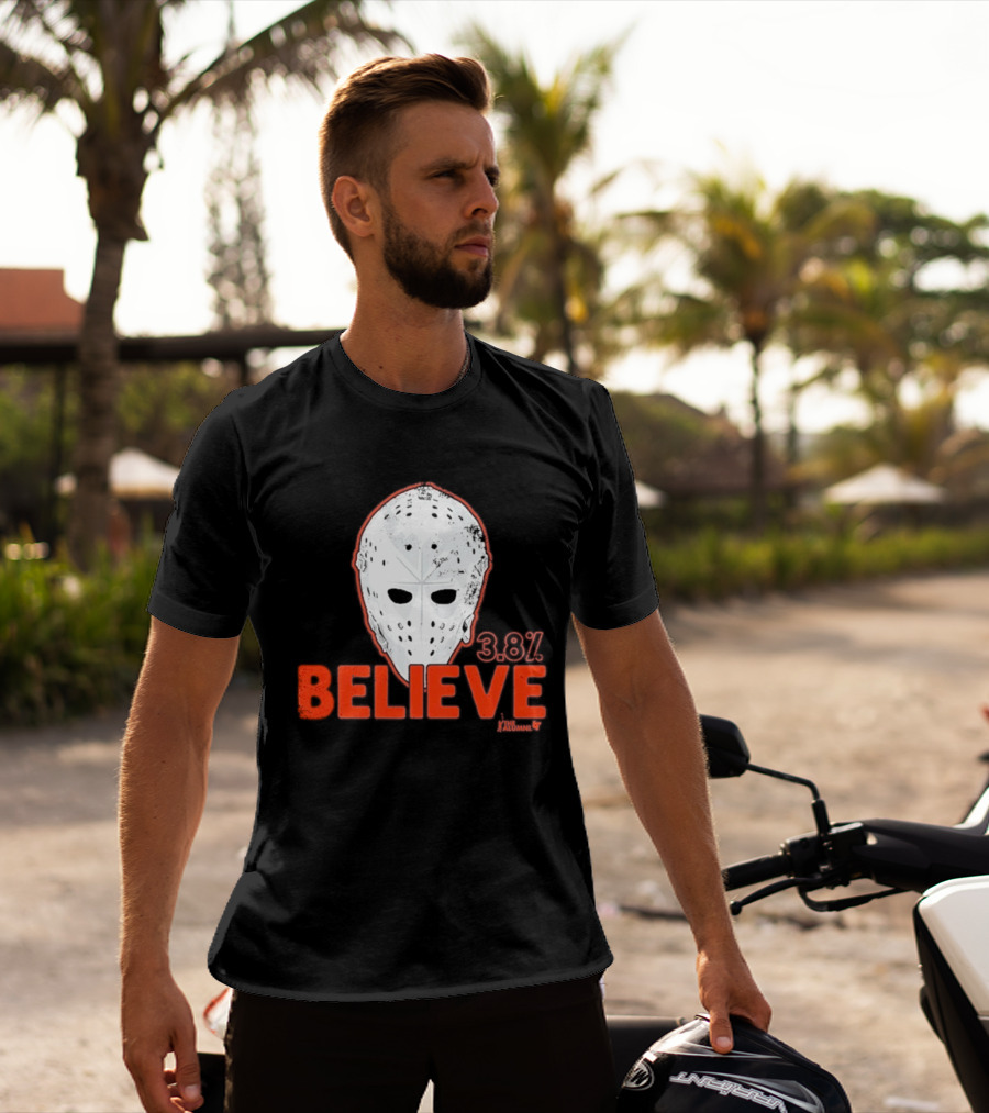 Bernie Parent Believe 33 Mask Philadelphia Hockey Legend T-Shirt