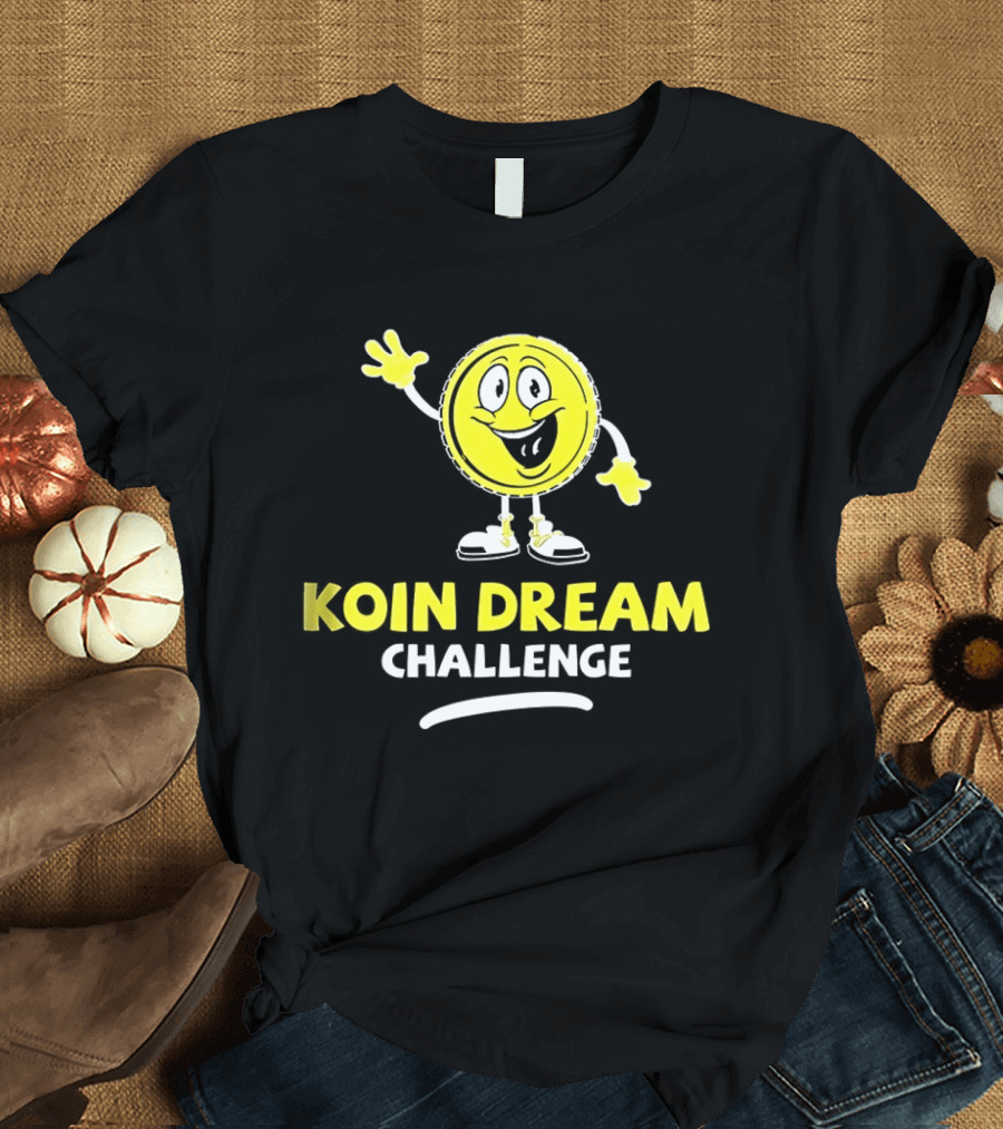 Koin Dream Challenge Smiling Coin Character With Sneakers T-Shirt