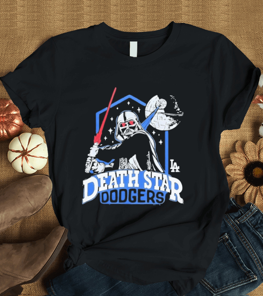 Death Star Dodgers LA Dark Side Star Wars Vader Mashup T-Shirt