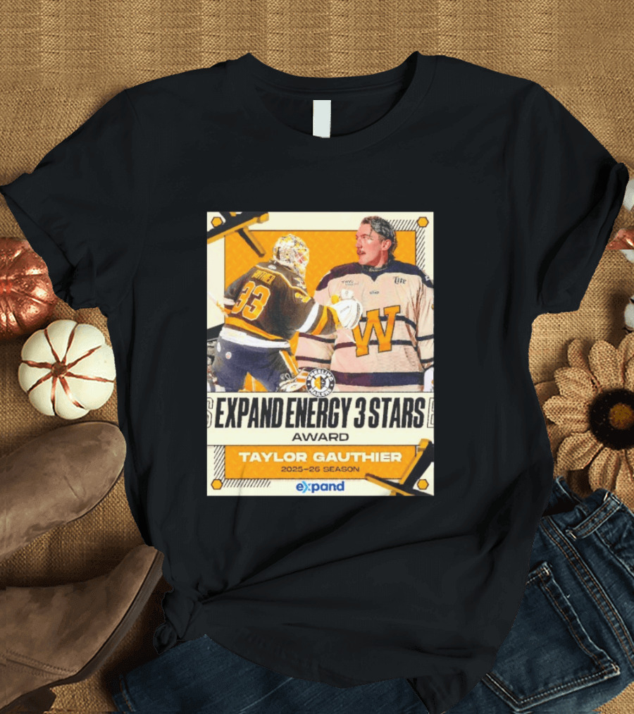 Pittsburgh Penguins Expand Energy 3 Stars Award Taylor Gauthier 2025 26 Season T-Shirt