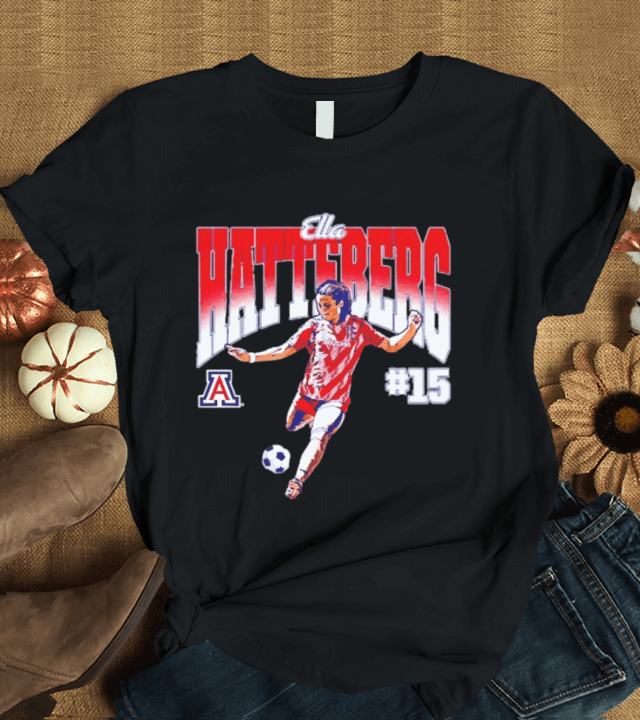 Ella Hatteberg Arizona Wildcats Soccer Player #15 T-Shirt