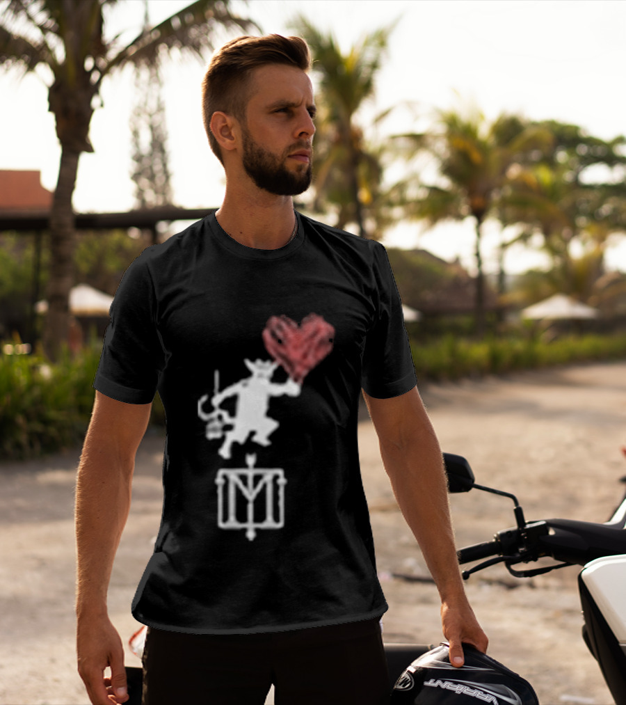 The Menzingers Heart Flame Devil Holding Heart T-Shirt