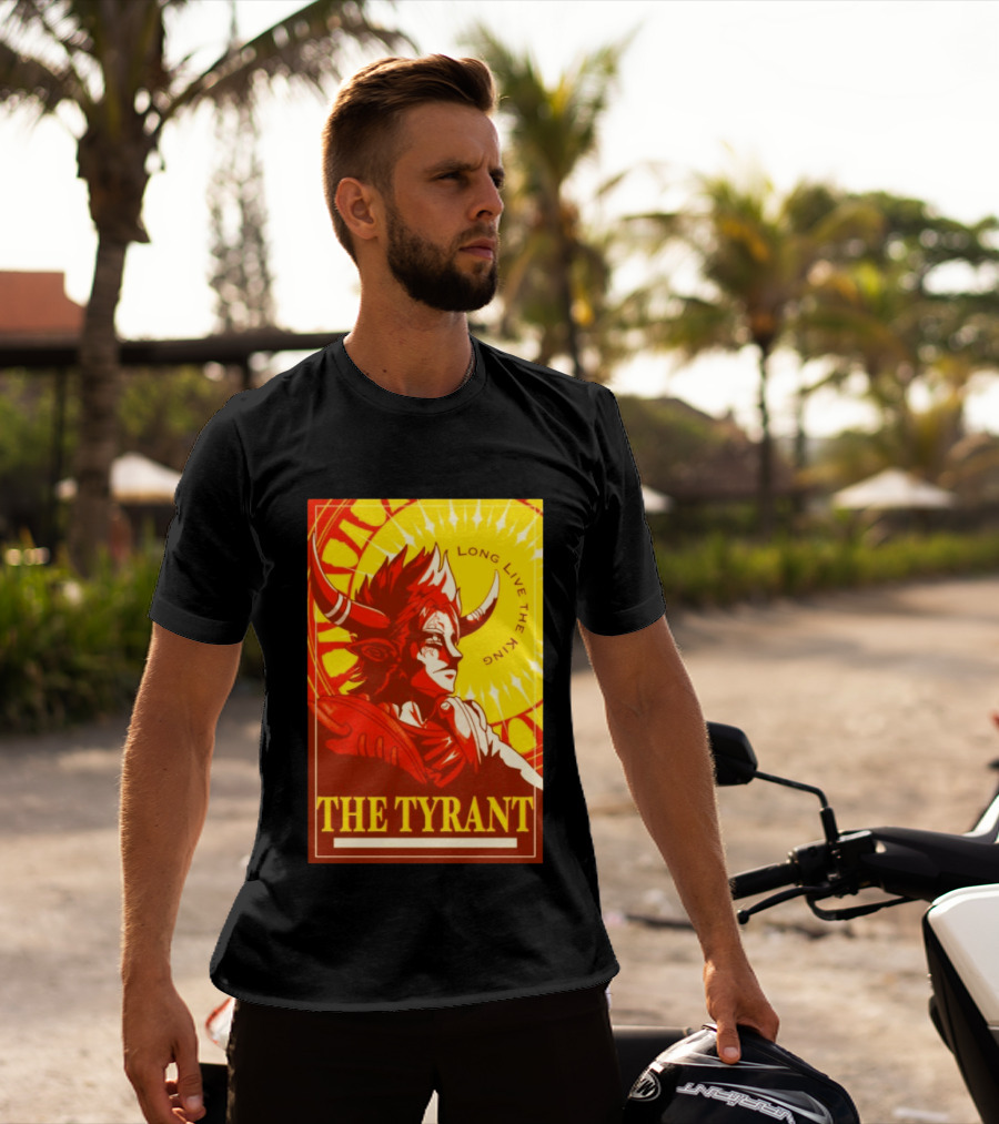 The Tyrant Long Live The King Anime Warrior With Horns Royal Sunburst T-Shirt