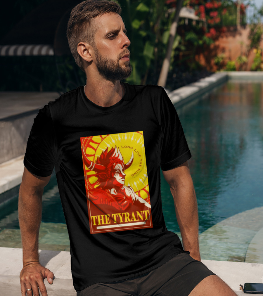 The Tyrant Long Live The King Anime Warrior With Horns Royal Sunburst T-Shirt