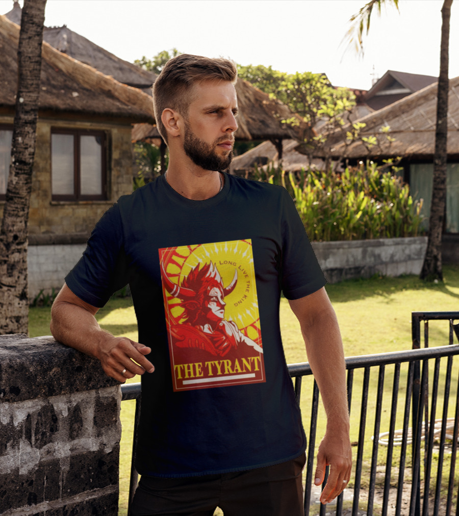 The Tyrant Long Live The King Anime Warrior With Horns Royal Sunburst T-Shirt