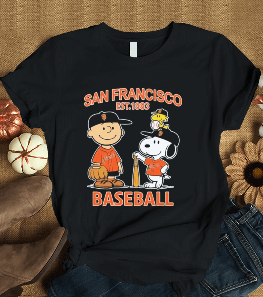 San Francisco Est 1883 Snoopy Baseball Charlie Brown Giants T-Shirt