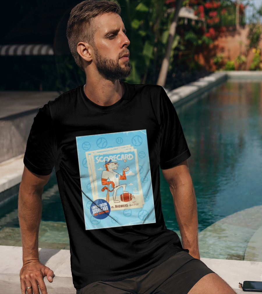 Limited Edition Scorecard Detroit Vs Brewers April 21 23 Vintage Baseball T-Shirt