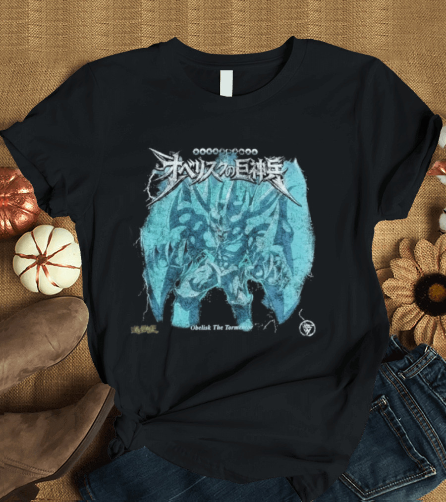 Yu Gi Oh Obelisk The Tormentor Blue Japanese Kanji T-Shirt