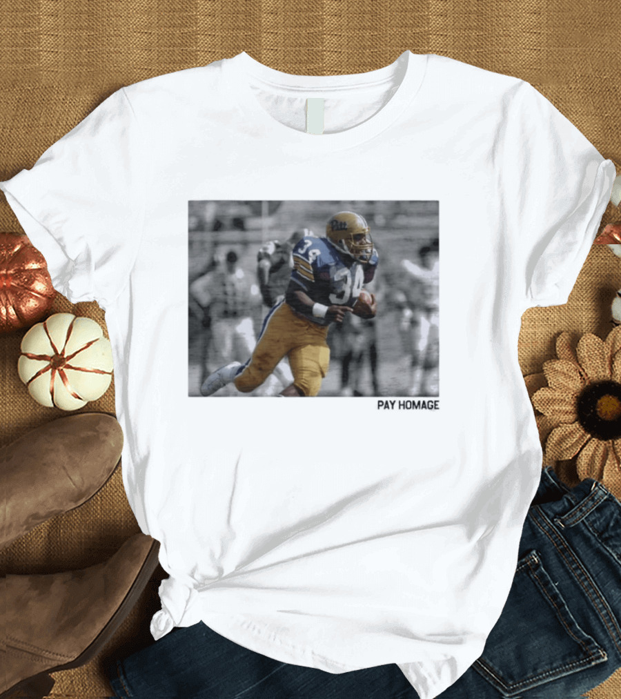 Pitt Panthers Craig Ironhead Heyward Pay Homage Sports Legend 34 T-Shirt