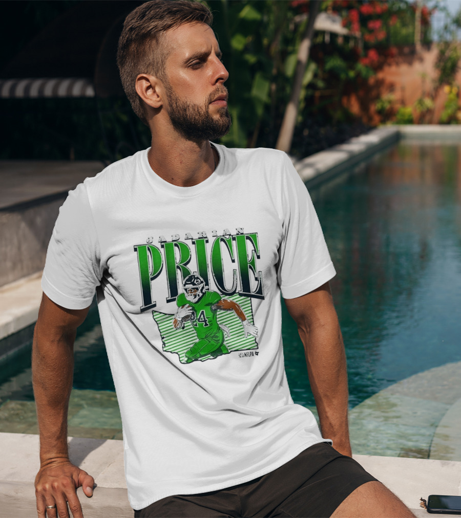Jadarian Price 24 Green Football Graphic Remix T-Shirt