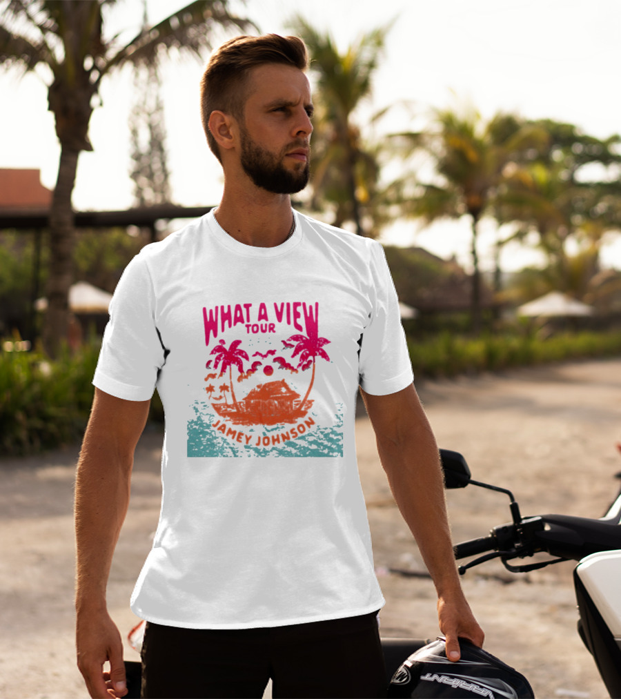 What A View Tour Jamey Johnson Tropical Palm Island T-Shirt