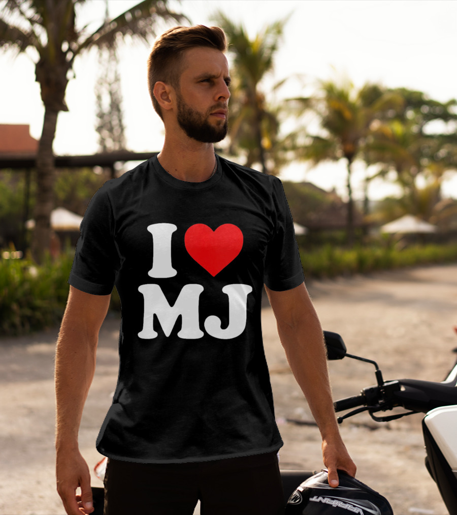 I Love MJ Red Heart T-Shirt