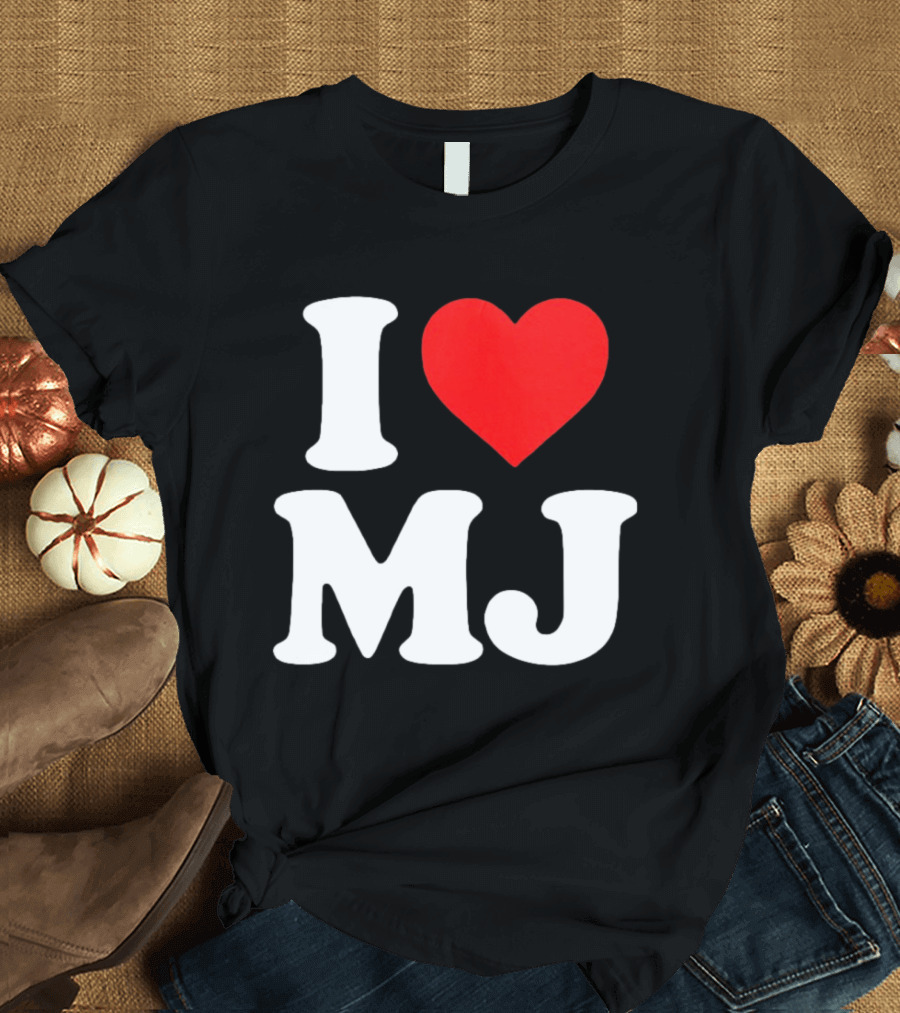 I Love MJ Red Heart T-Shirt