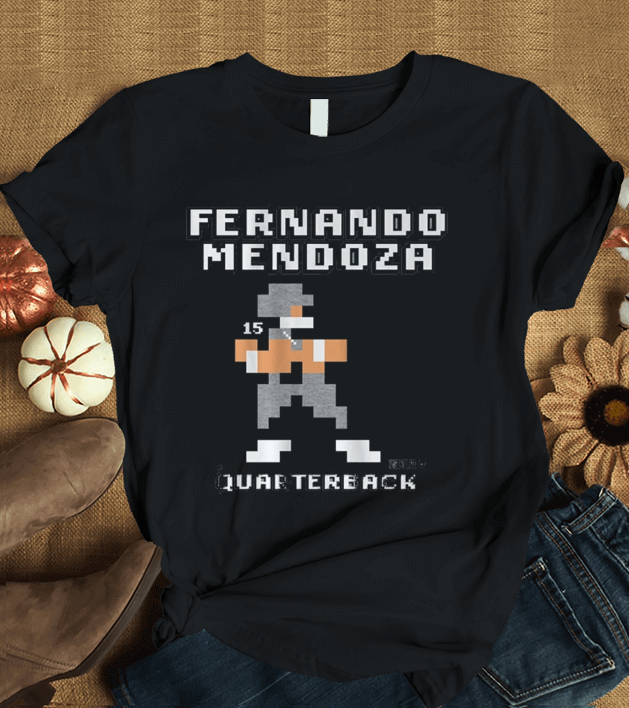 Fernando Mendoza Quarterback 15 Retro Pixel T-Shirt