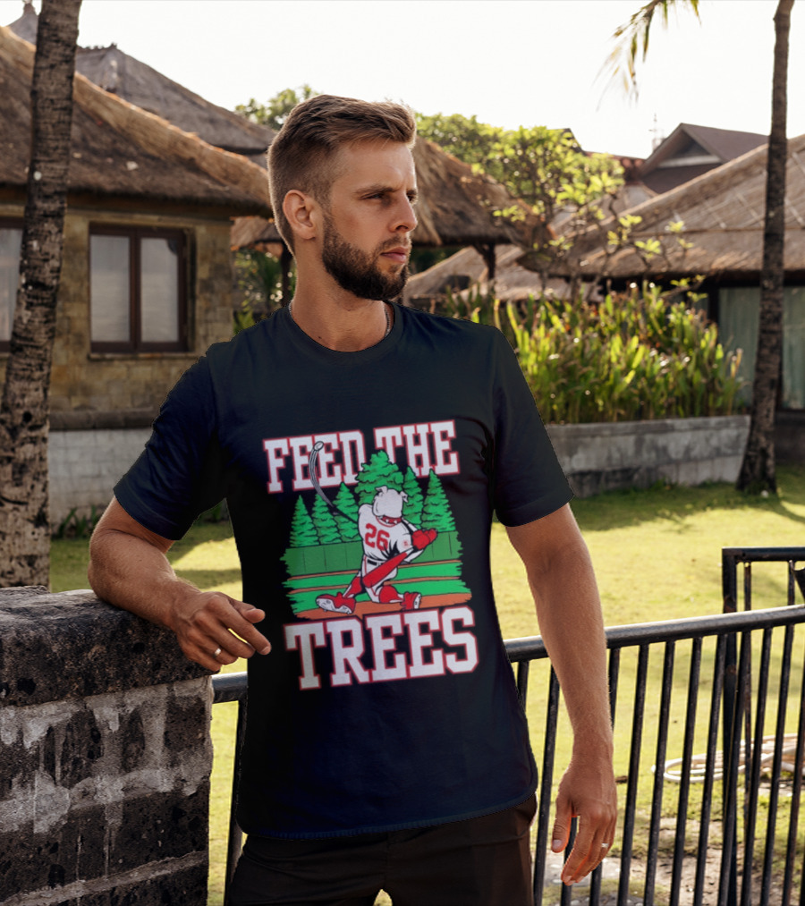 Georgia Bulldogs Feed The Trees Baseball 26 Player Swinging Bat T-Shirt