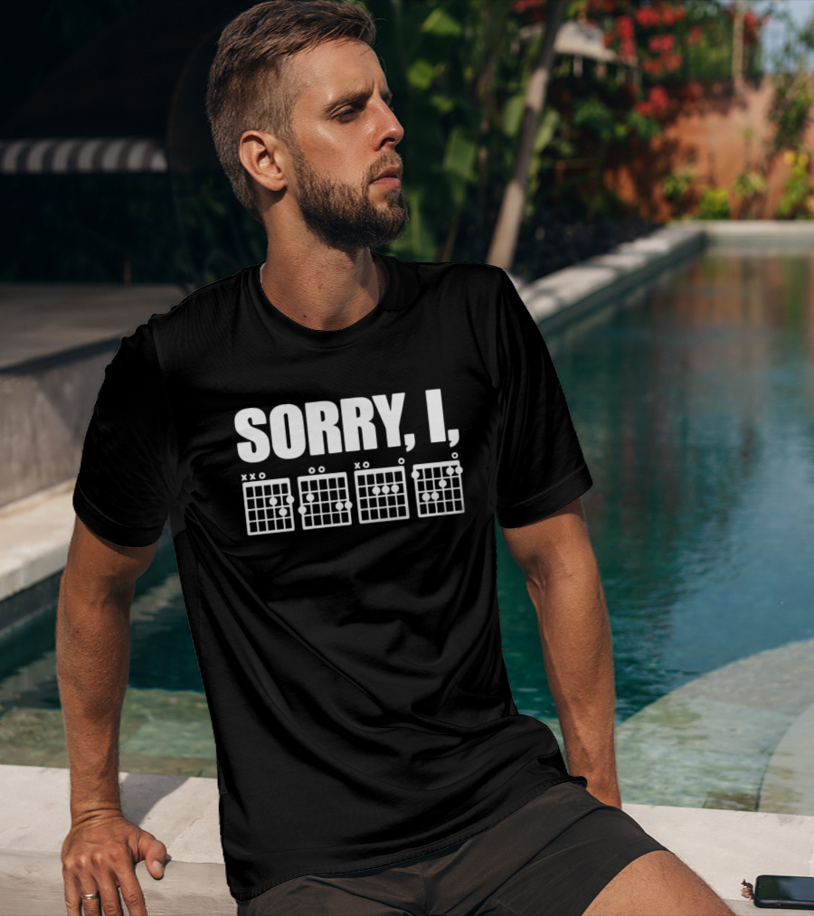 Sorry I DGAF Guitar Chord Charts Music Humor T-Shirt