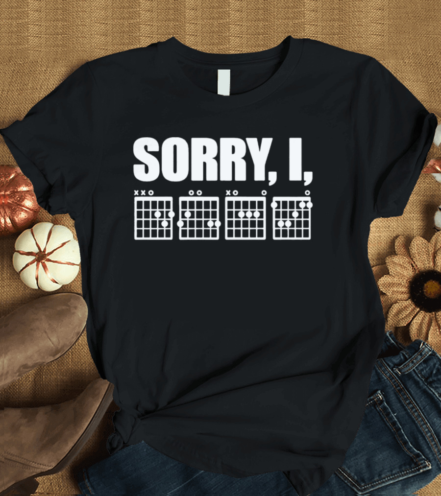 Sorry I DGAF Guitar Chord Charts Music Humor T-Shirt