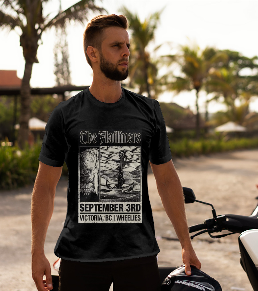 The Flatliners September 3rd Victoria BC Wheelies Eagle Anchor T-Shirt