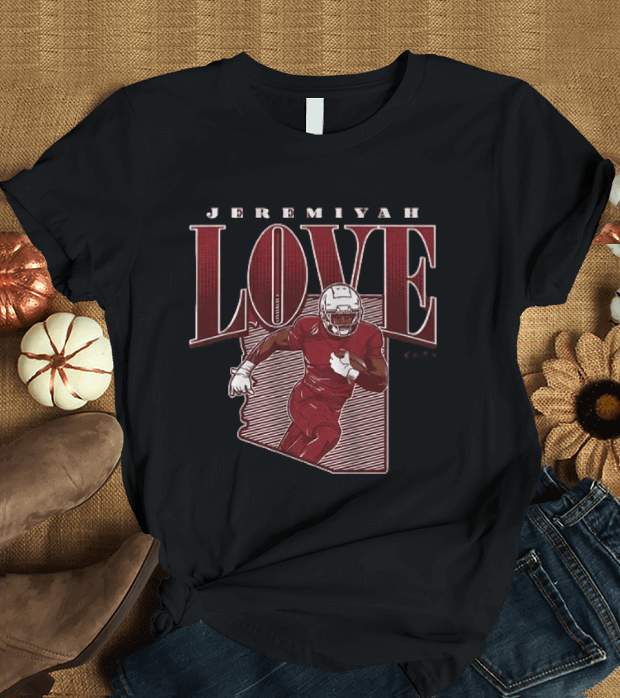 Jeremiyah Love Football Player Red State Star Remix T-Shirt
