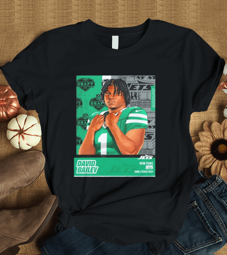David Bailey New York Jets 2026 Draft Texas Tech Edge T-Shirt