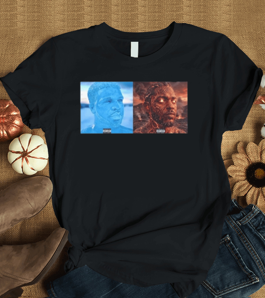 Drake Iceman Kendrick Lamar Fireman Album Cover Mashup T-Shirt