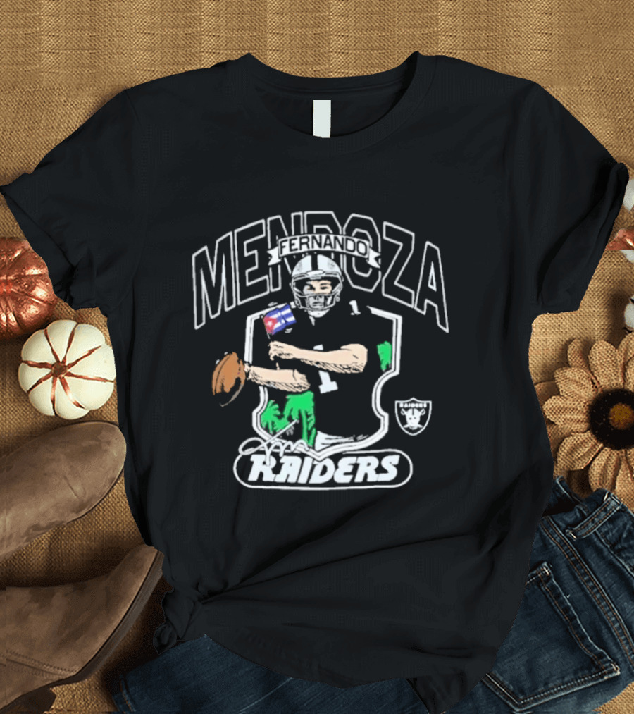 Fernando Mendoza Raiders Football Quarterback T-Shirt