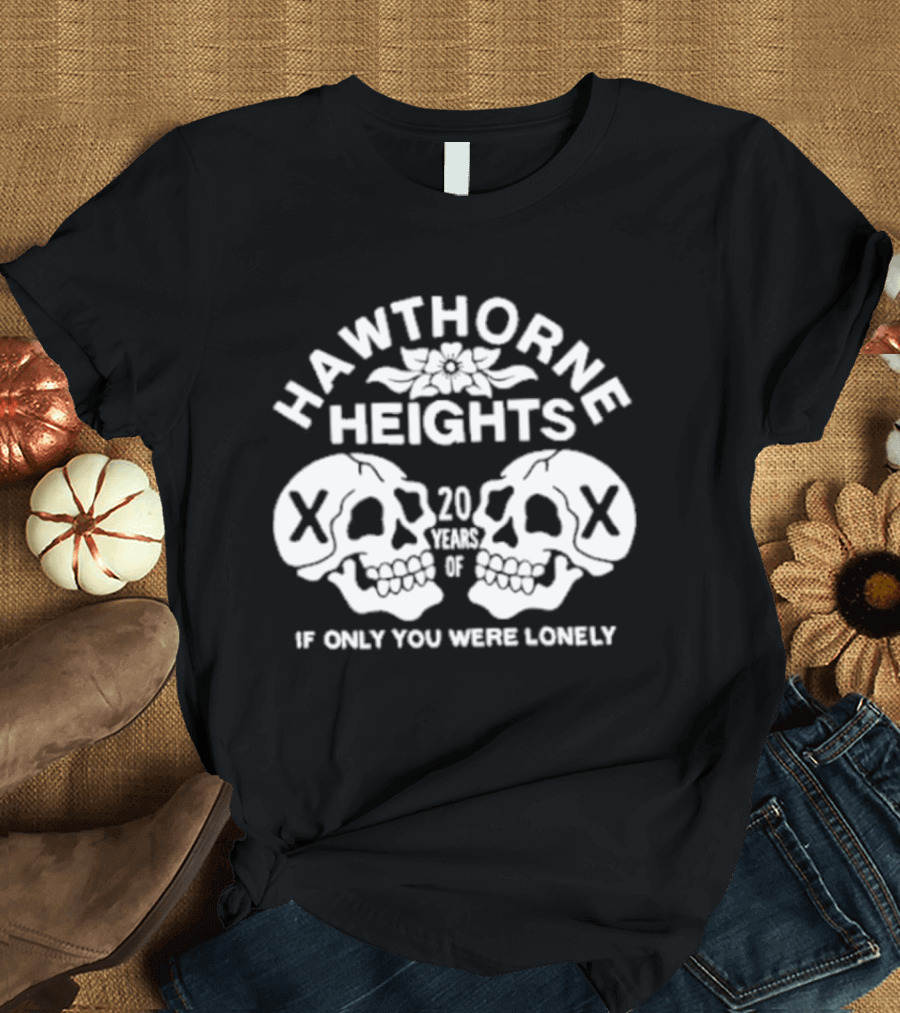 Hawthorne Heights If Only You Were Lonely 20 Year Anniversary Skulls T-Shirt